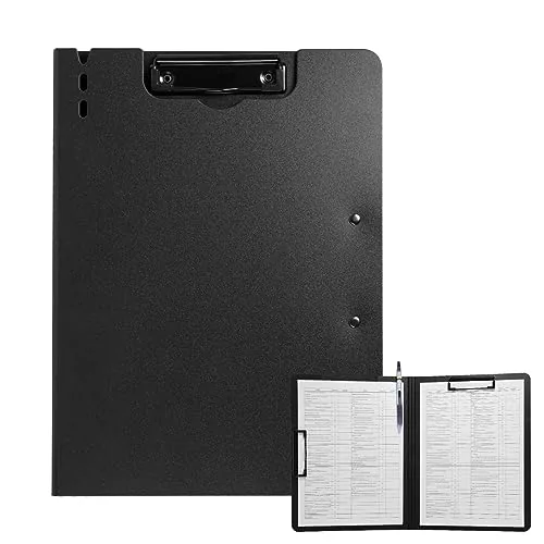 Portapapeles FRETONBA A4 negro con tapa plegable utilizado como superficie de escritura