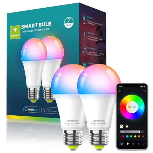 Imagen de referencia del pack de bombillas inteligentes Oumida RGB